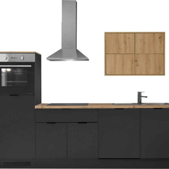 KOCHSTATION Küchenzeile KS-Georgia, mit 38mm starker Arbeitsplatte, Breite 260 cm, wahlweise mit E-Geräten und Kühlschrank – Bild 2