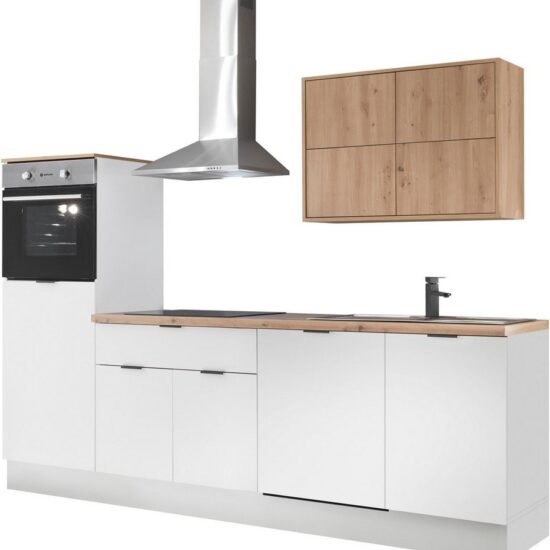 KOCHSTATION Küchenzeile KS-Georgia, mit 38mm starker Arbeitsplatte, Breite 260 cm, wahlweise mit E-Geräten und Kühlschrank – Bild 3