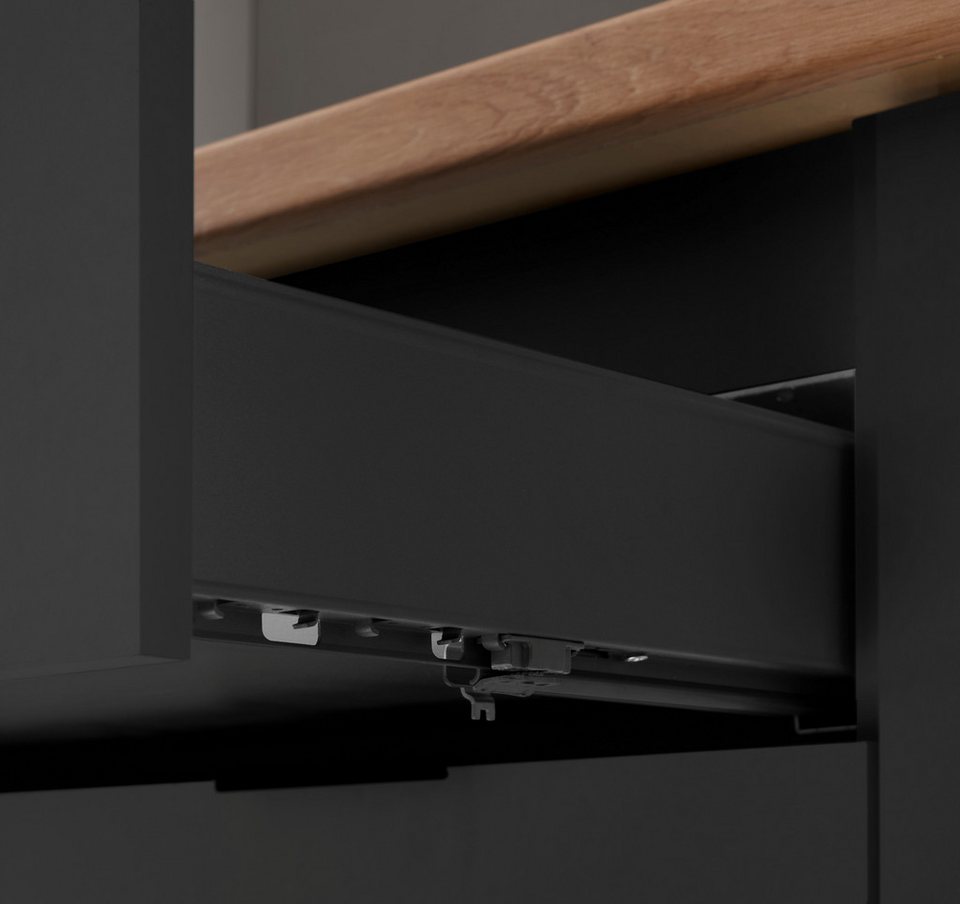 KOCHSTATION Küchenzeile KS-Georgia, mit 38mm starker Arbeitsplatte, Breite 250 cm, wahlweise mit E-Geräten und Kühlschrank – Bild 6