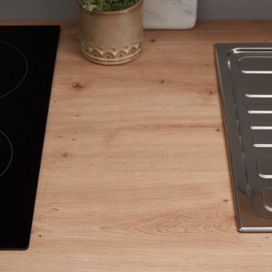 KOCHSTATION Küchenzeile KS-Georgia, mit 38mm starker Arbeitsplatte, Breite 250 cm, wahlweise mit E-Geräten und Kühlschrank – Bild 8