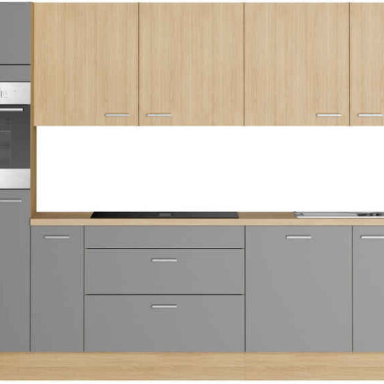KOCHSTATION Küchenzeile KS-Lucy wahlweise mit Induktionskochfeld mit integriertem Dunstabzug, Breite 300 cm, Soft-Close, inkl. Zubehör, wahlweise mit E-Geräten – Bild 1