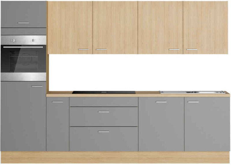 KOCHSTATION Küchenzeile KS-Lucy wahlweise mit Induktionskochfeld mit integriertem Dunstabzug, Breite 300 cm, Soft-Close, inkl. Zubehör, wahlweise mit E-Geräten