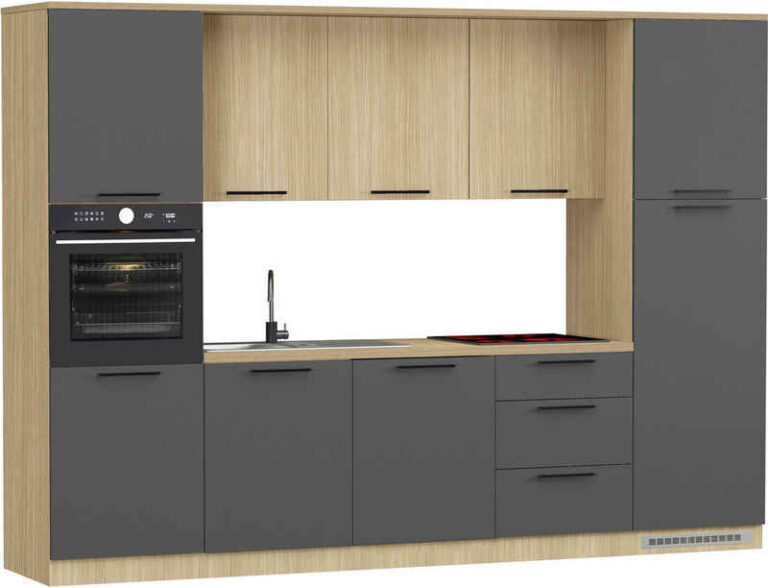 KOCHSTATION Küchenzeile KS-Luna, Einbauküche, Zeilenküche, Küchenblock, Breite 300 cm, wahlweise mit Hanseatic-E-Geräten, APL 35mm stark