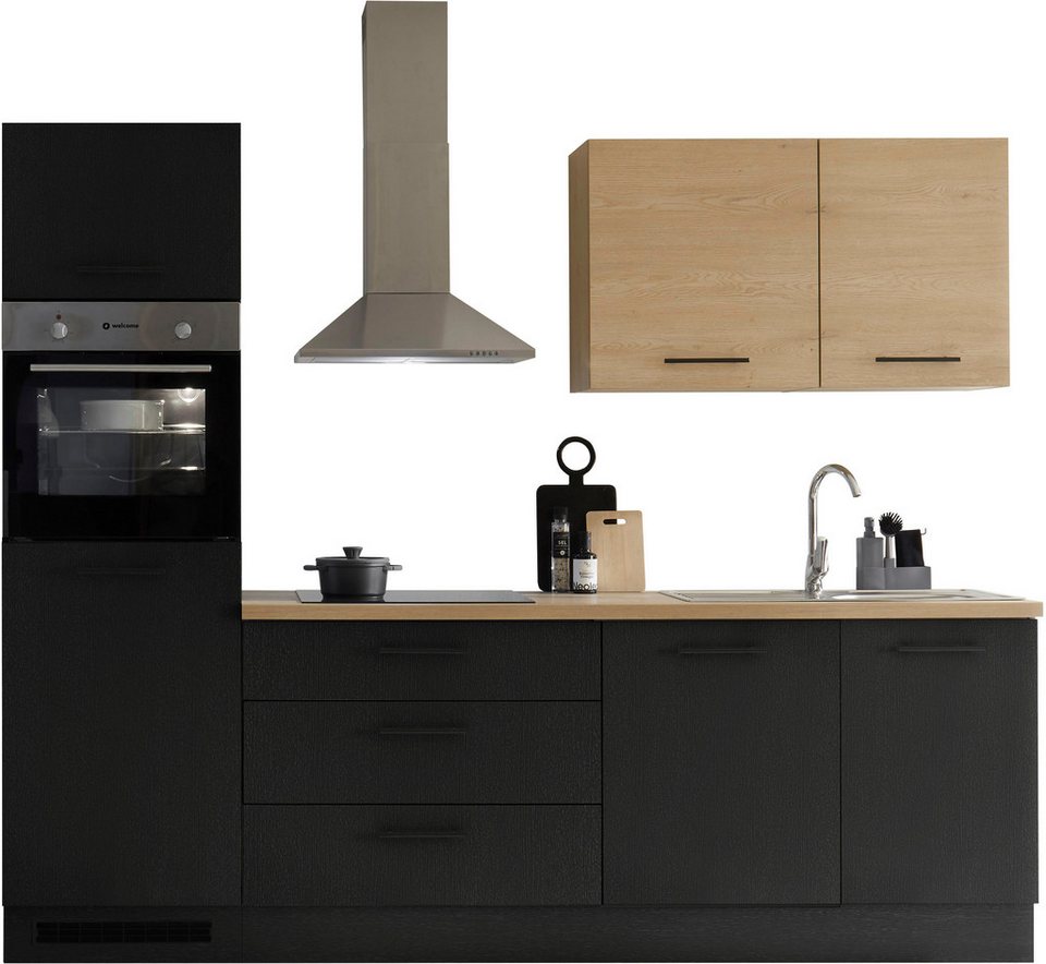 KOCHSTATION Küchenzeile KS-Malfi, Breite 260cm, wahlweise mit E-Geräten, Arbeitsplatte 38mm Stärke – Bild 2