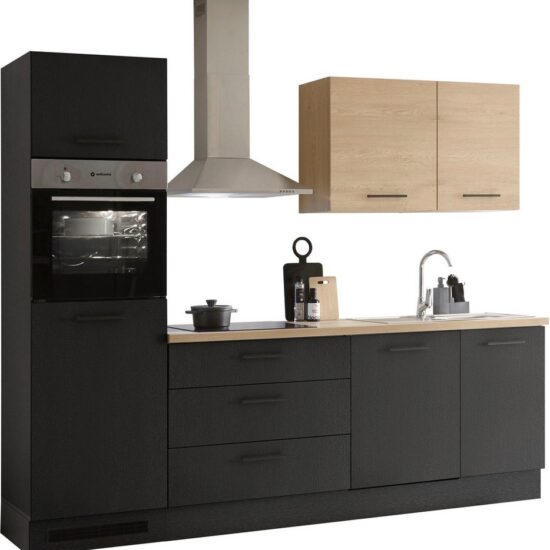 KOCHSTATION Küchenzeile KS-Malfi, Breite 260cm, wahlweise mit E-Geräten, Arbeitsplatte 38mm Stärke – Bild 3
