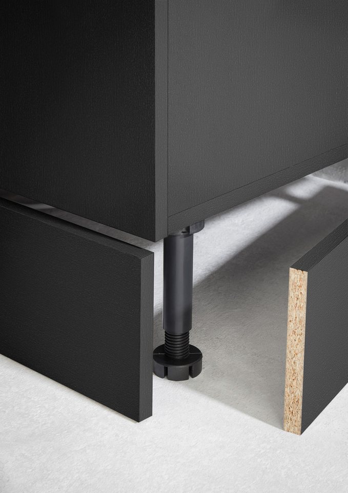 KOCHSTATION Küchenzeile KS-Malfi, Breite 260cm, wahlweise mit E-Geräten, Arbeitsplatte 38mm Stärke