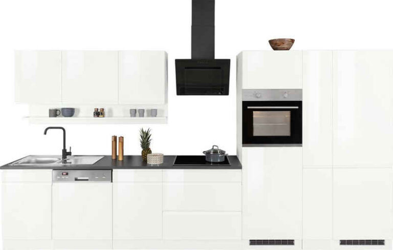 KOCHSTATION Küchenzeile KS-Virginia,neu in verbesserter Ausführung, Breite 390 cm, Soft-Close, mit Glaskeramik-oder Induktionskochfeld