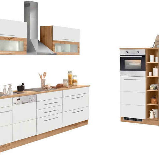 KOCHSTATION Küchenzeile KS-Wien, Breite 440 cm, wahlweise mit E-Geräten und Induktion – Bild 1