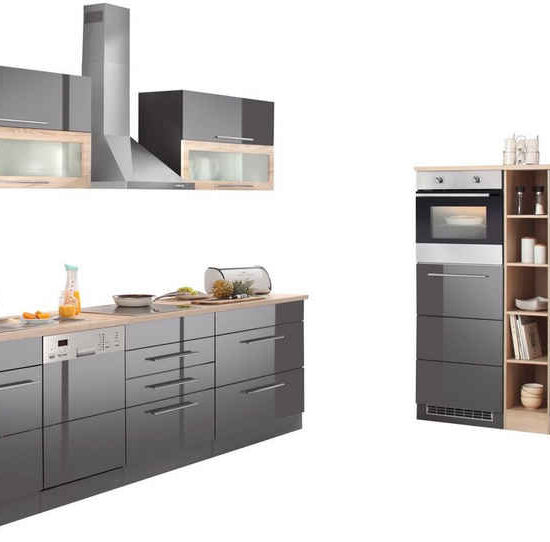 KOCHSTATION Küchenzeile KS-Wien, Breite 440 cm, wahlweise mit E-Geräten und Induktion – Bild 1