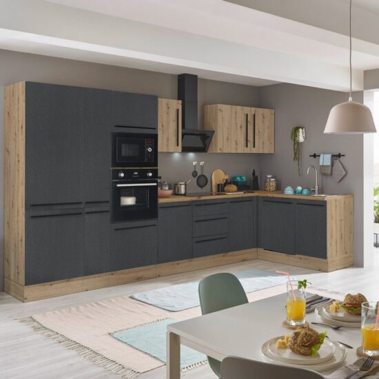 KOCHSTATION Winkelküche Florida, Stellbreite 370x175 cm, wahlweise mit E-Geräten, mit Softclose für Türen und Schubkästen – Bild 2