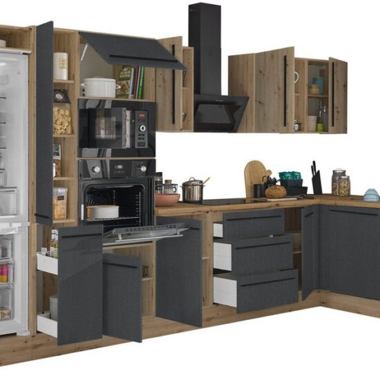 KOCHSTATION Winkelküche Florida, Stellbreite 370x175 cm, wahlweise mit E-Geräten, mit Softclose für Türen und Schubkästen – Bild 6