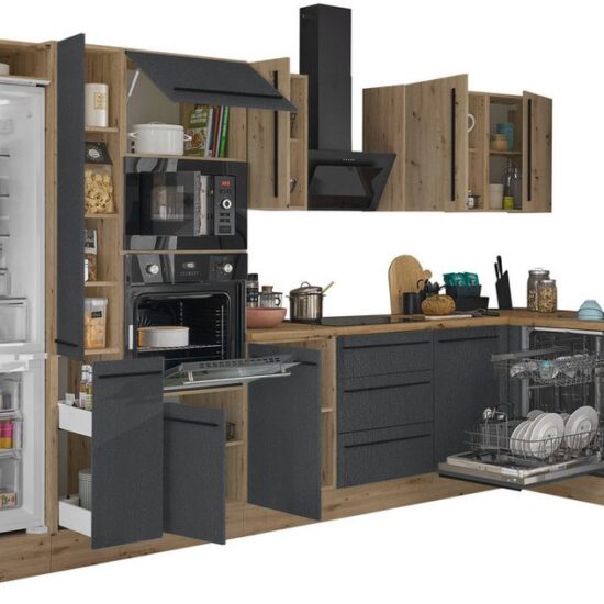 KOCHSTATION Winkelküche Florida, Stellbreite 370x175 cm, wahlweise mit E-Geräten, mit Softclose für Türen und Schubkästen – Bild 7