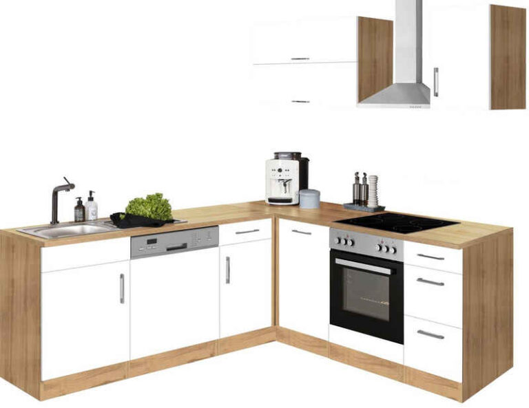 KOCHSTATION Winkelküche KS-Colmar, mit E-Geräten, Stellbreite 210/210 cm