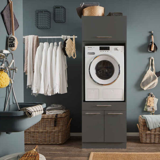 Laundreezy Mehrzweckschrank-Set LAUNDREEZY LDSK1, Breite 67,5 cm, Softclose, höhenverstellbare Füße – Bild 1