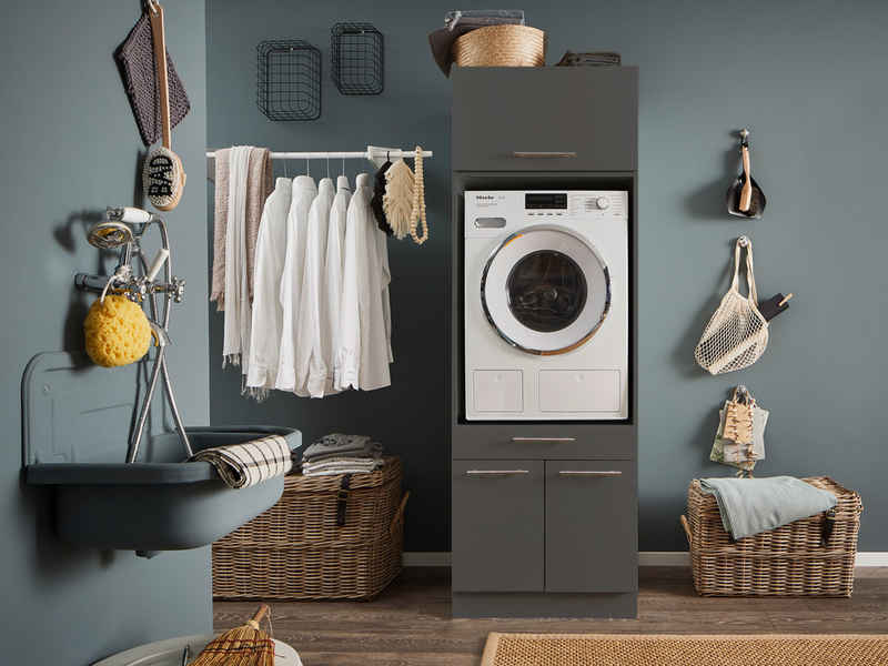 Laundreezy Mehrzweckschrank-Set LAUNDREEZY LDSK1, Breite 67,5 cm, Softclose, höhenverstellbare Füße – Bild 1