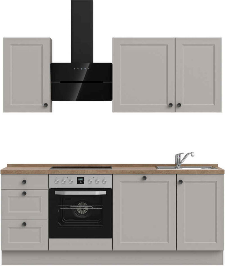 nobilia® Küchenzeile "Cascada II", NEU: individuell anpassbar mit gratis Profi-Beratung, vormontiert, Breite 210 cm, Ausrichtung wählbar, wahlw. mit E-Geräten