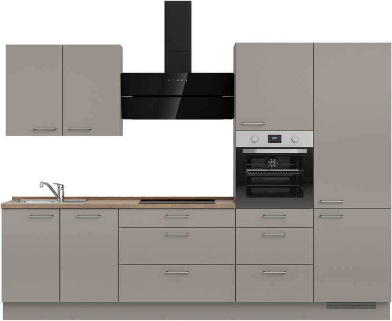 nobilia® Küchenzeile "Laser II", NEU: individuell anpassbar mit gratis Profi-Beratung, vormontiert, 300 cm breit, optional mit verschiedenen E‑Geräte-Sets – Bild 1