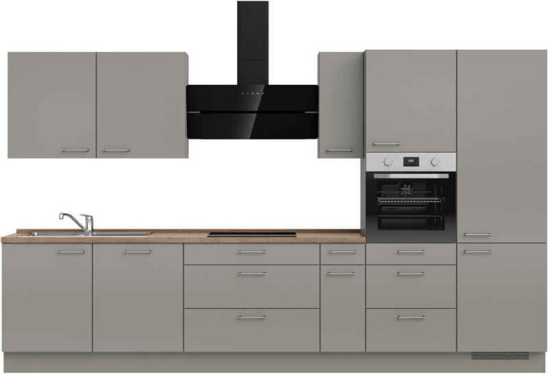 nobilia® Küchenzeile "Laser II", NEU: individuell anpassbar mit gratis Profi-Beratung, vormontiert, 360 cm breit, optional mit verschiedenen E‑Geräte-Sets