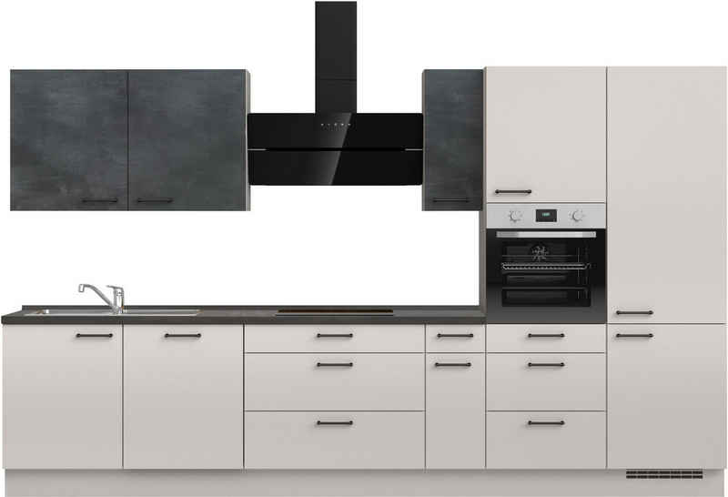 nobilia® Küchenzeile "MIAMI", NEU: individuell anpassbar mit gratis Profi-Beratung, vormontiert, Breite 360 cm, Ausrichtung wählbar, wahlw. mit E-Geräten – Bild 1