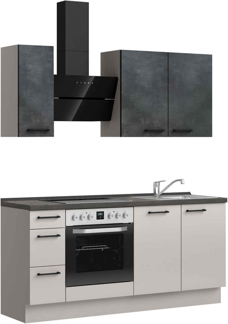 nobilia® Küchenzeile "MIAMI", NEU: individuell anpassbar mit gratis Profi-Beratung, vormontiert, Breite 180 cm, Ausrichtung wählbar, wahlw. mit E-Geräten – Bild 1