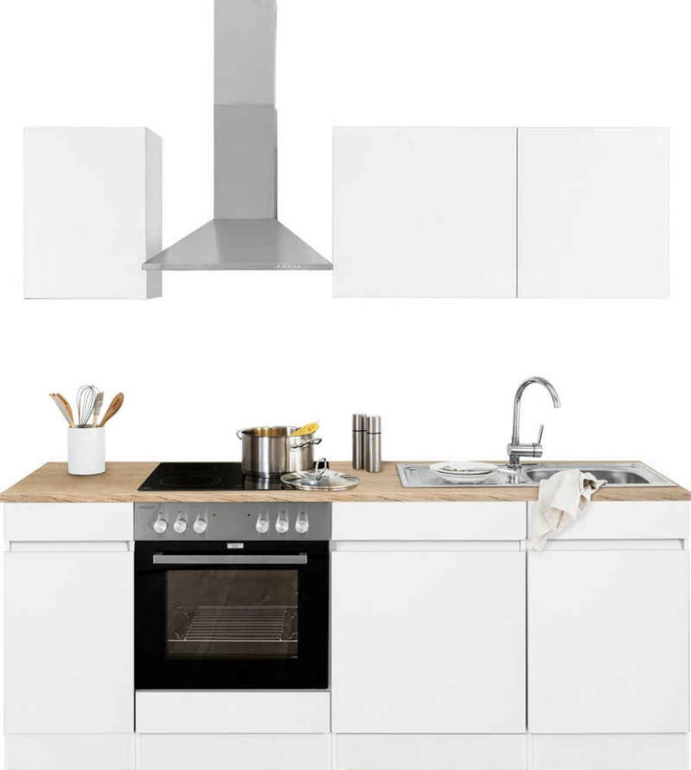 OPTIFIT Küchenzeile Roth, Stellmaße 210x175 cm,wahlweise mit E-Geräten, Push-to-Open-Funktion