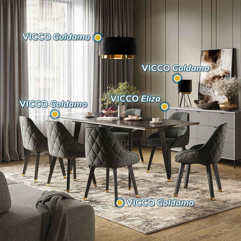 Vicco Esstisch Goldamo, Schwarz, 160-200 x 90 cm Ausziehbar (1-St)
