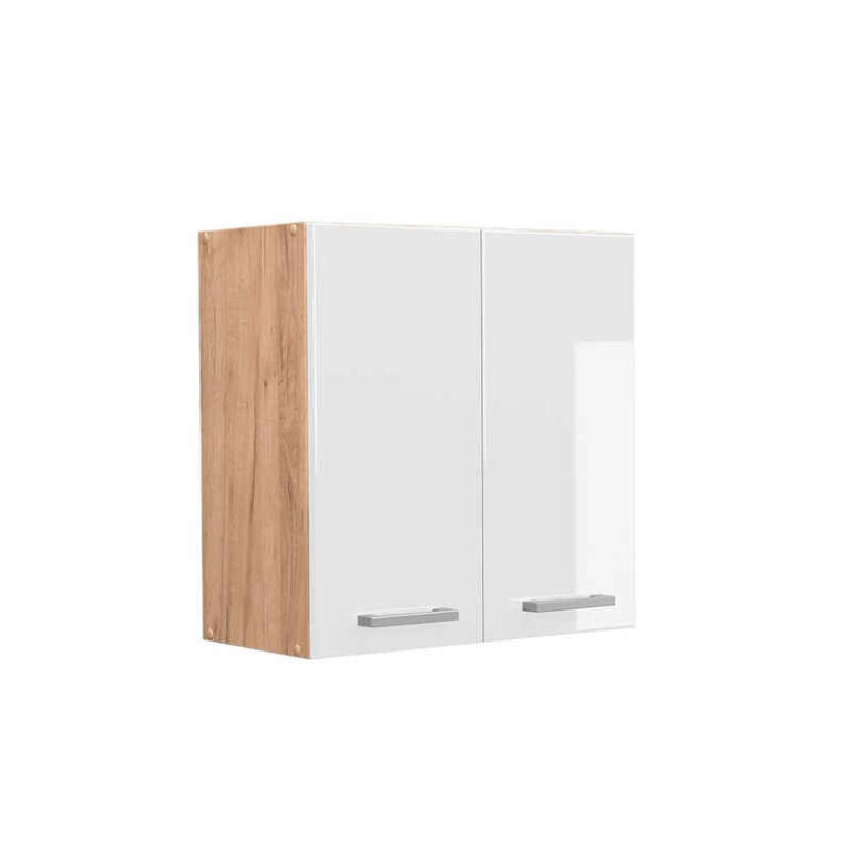 Vicco Hängeschrank R-Line, Weiß Hochglanz/Goldkraft Eiche, 60 cm (1-St)