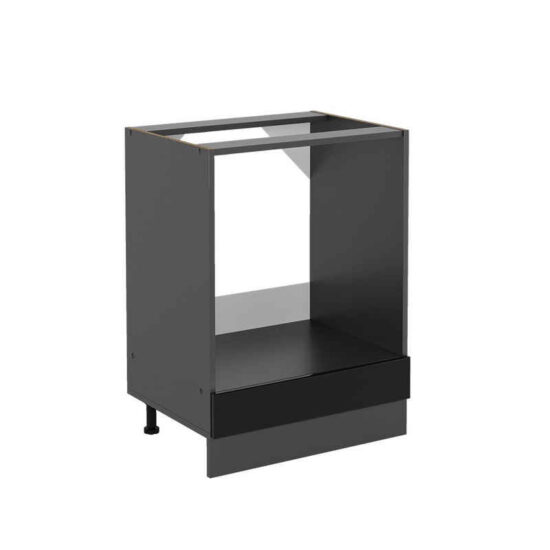 Vicco Herdumbauschrank R-Line, Schwarz Hochglanz/Anthrazit, 60 cm ohne Arbeitsplatte (1-St) – Bild 1