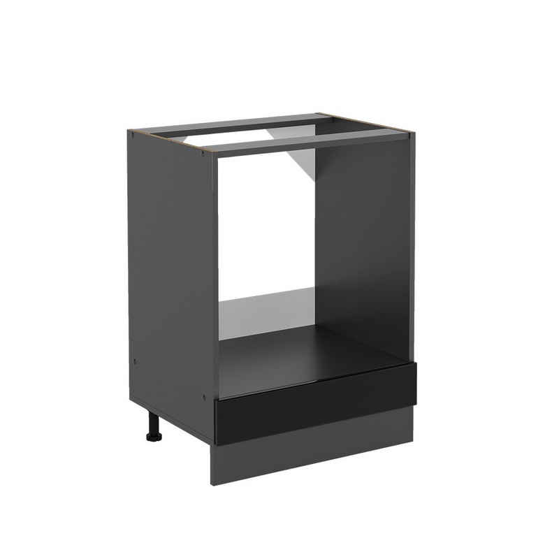 Vicco Herdumbauschrank R-Line, Schwarz Hochglanz/Anthrazit, 60 cm ohne Arbeitsplatte (1-St) – Bild 1