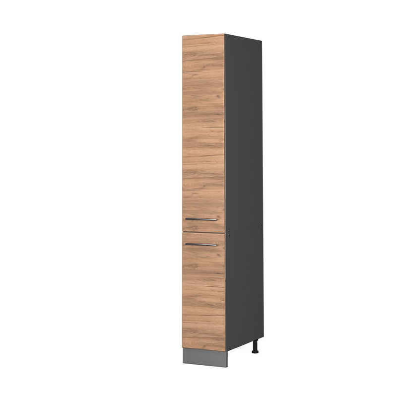 Vicco Hochschrank Fame-Line, Goldkraft Eiche/Anthrazit, 30 cm (1-St) – Bild 1