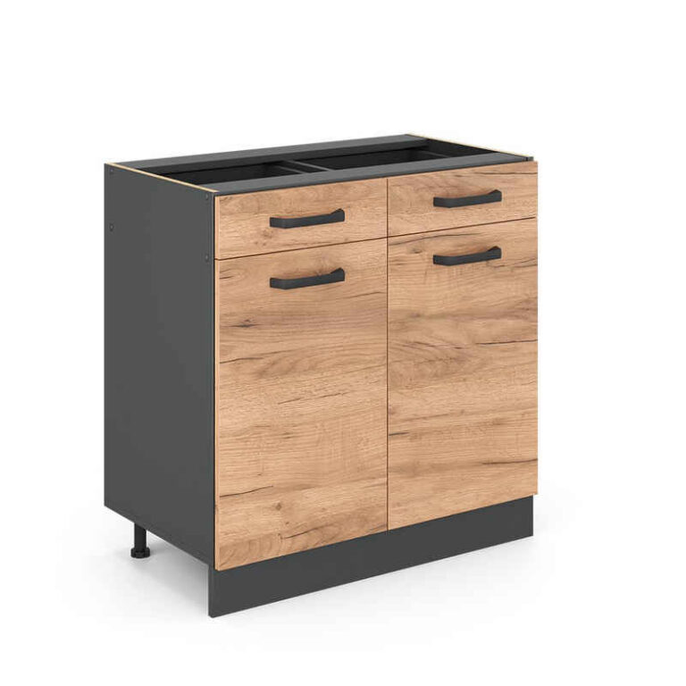 Vicco Unterschrank R-Line, Goldkraft Eiche/Anthrazit, 80 cm ohne Arbeitsplatte (1-St)