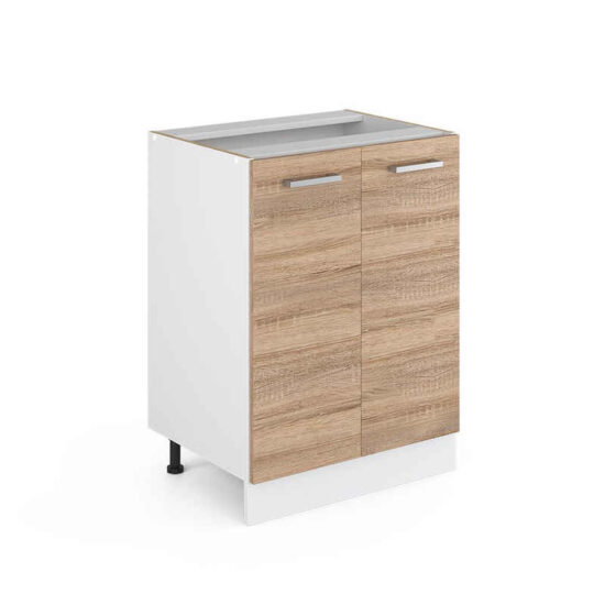 Vicco Unterschrank R-Line, Sonoma/Weiß, 60 cm ohne Arbeitsplatte (1-St) – Bild 1