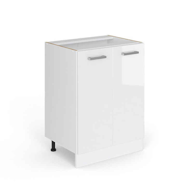 Vicco Unterschrank R-Line, Weiß Hochglanz/Weiß, 60 cm ohne Arbeitsplatte (1-St) – Bild 1