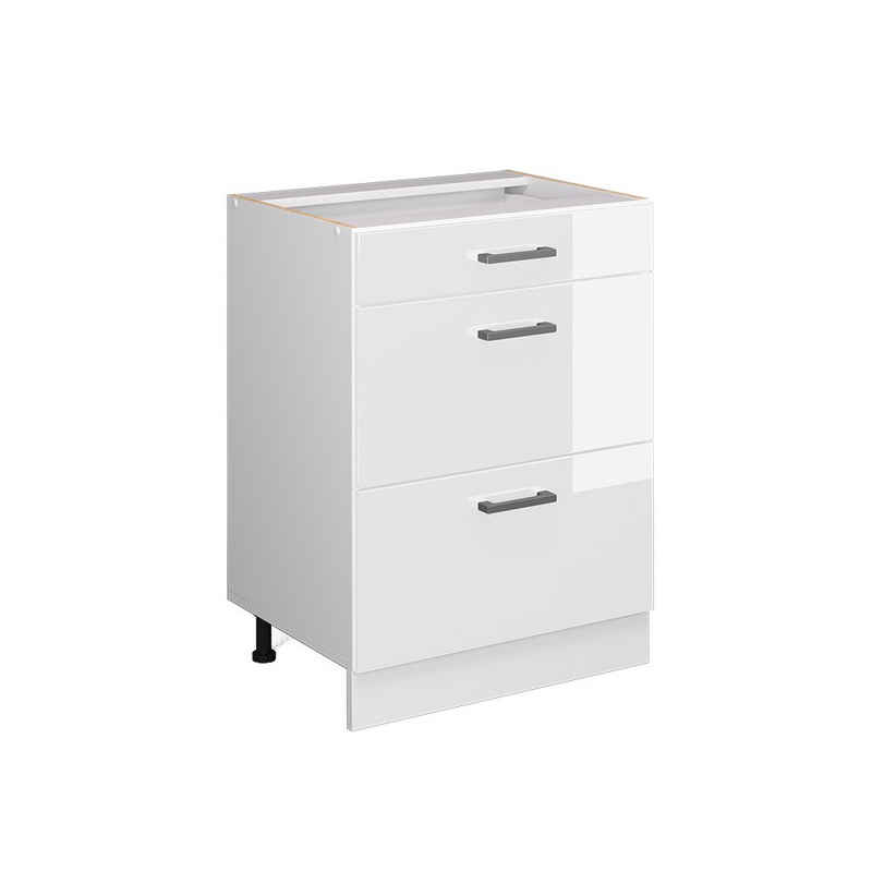 Vicco Unterschrank R-Line, Weiß Hochglanz/Weiß, 60 mit Schubladen, ohne Arbeitsplatte (1-St) – Bild 1