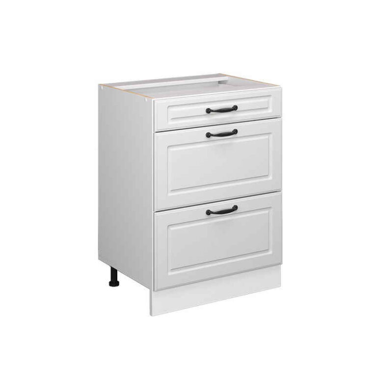 Vicco Unterschrank R-Line, Weiß Landhaus/Weiß, 60 cm mit Schubladen, ohne Arbeitsplatte (1-St)