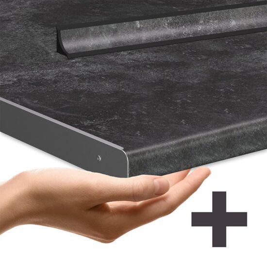 Vicco Winkelküche Fame-Line, Goldkraft Eiche/Anthrazit, 347 x 257 cm, AP Anthrazit – Bild 2