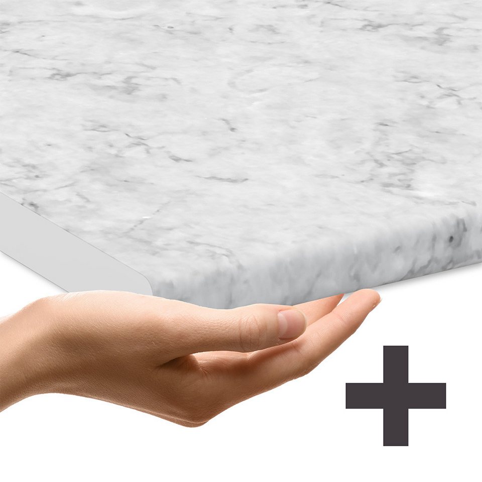 Vicco Winkelküche Rick, Edelgrau/Weiß, 187 x 167 cm, AP Marmor – Bild 2
