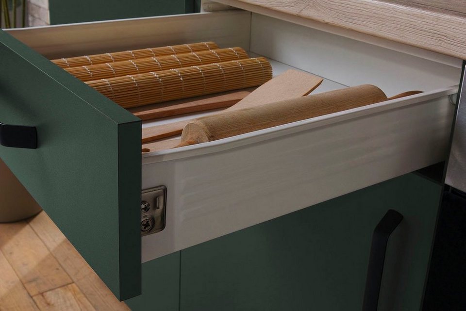 wiho Küchen Winkelküche "Simi", mit verstellbaren Füßen, wahlweise mit E-Geräten, Soft-Close-Funktion in Schubkästen & Auszügen, Stellbreite 285/175 cm – Bild 4