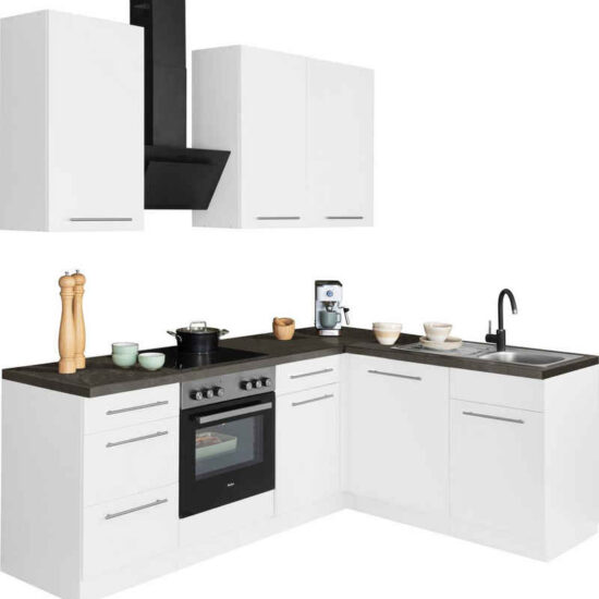 wiho Küchen Winkelküche Unna, mit E-Geräten, Stellbreite 220 x 170 cm – Bild 1