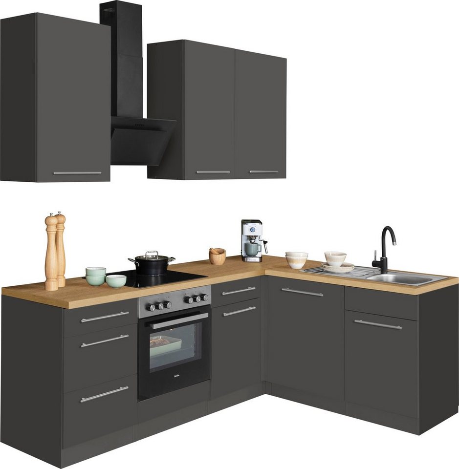 wiho Küchen Winkelküche Unna, mit E-Geräten, Stellbreite 220 x 170 cm – Bild 1