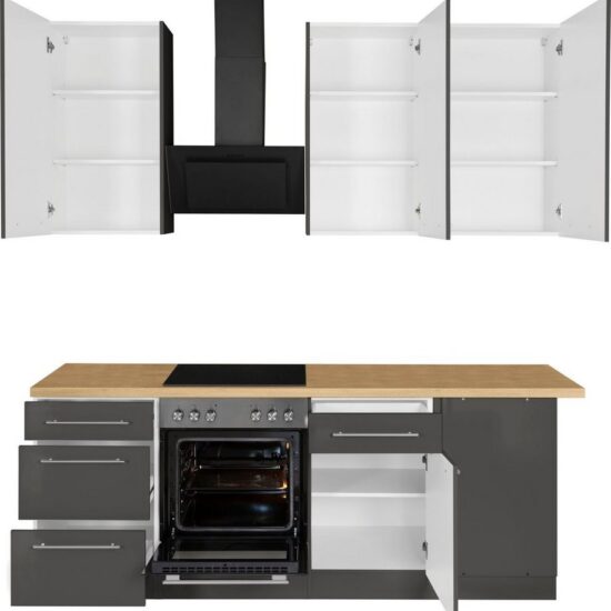 wiho Küchen Winkelküche Unna, mit E-Geräten, Stellbreite 220 x 170 cm – Bild 3